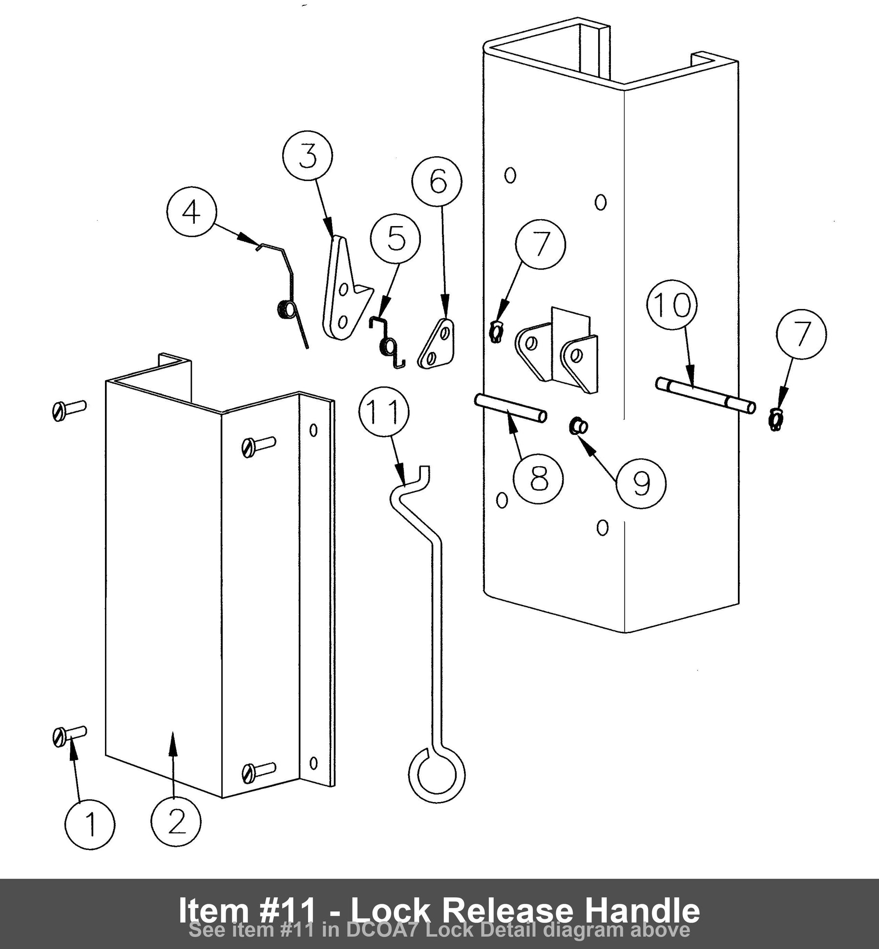 Item #11 - Lock Release Handle