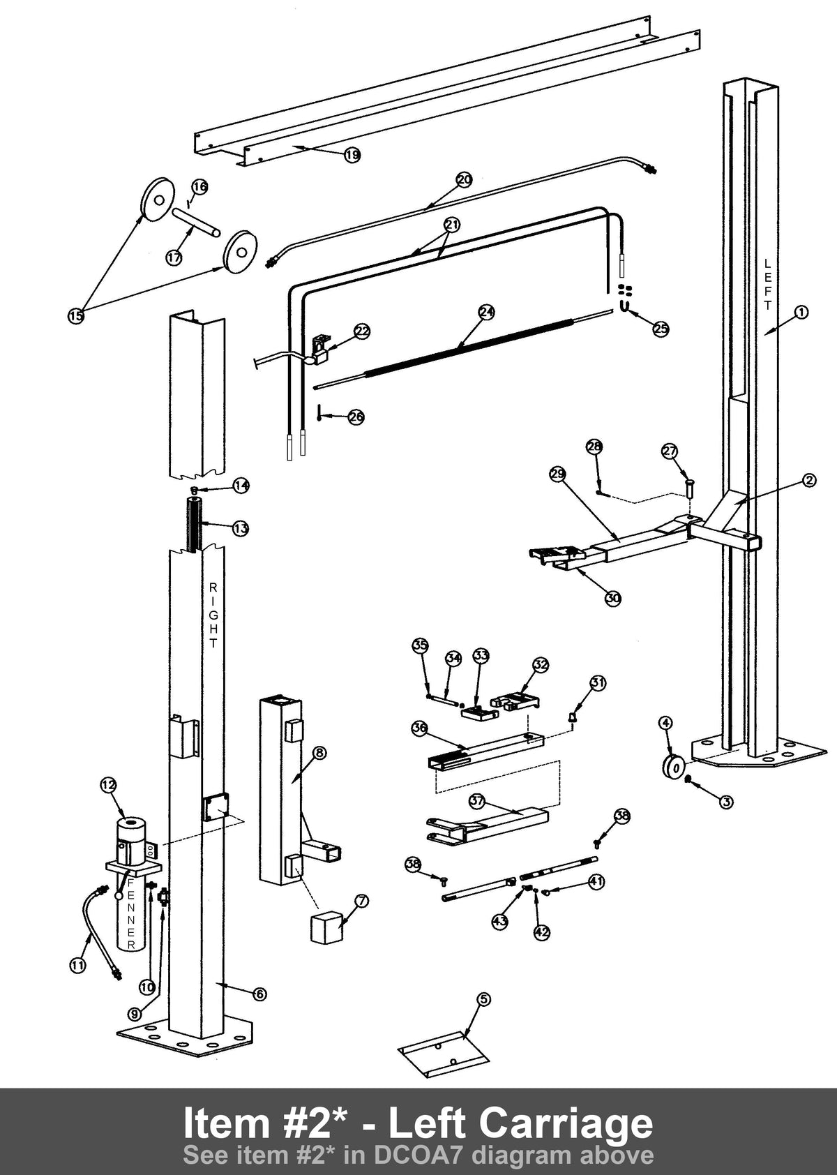 Left Carriage - Rotary FJ7581