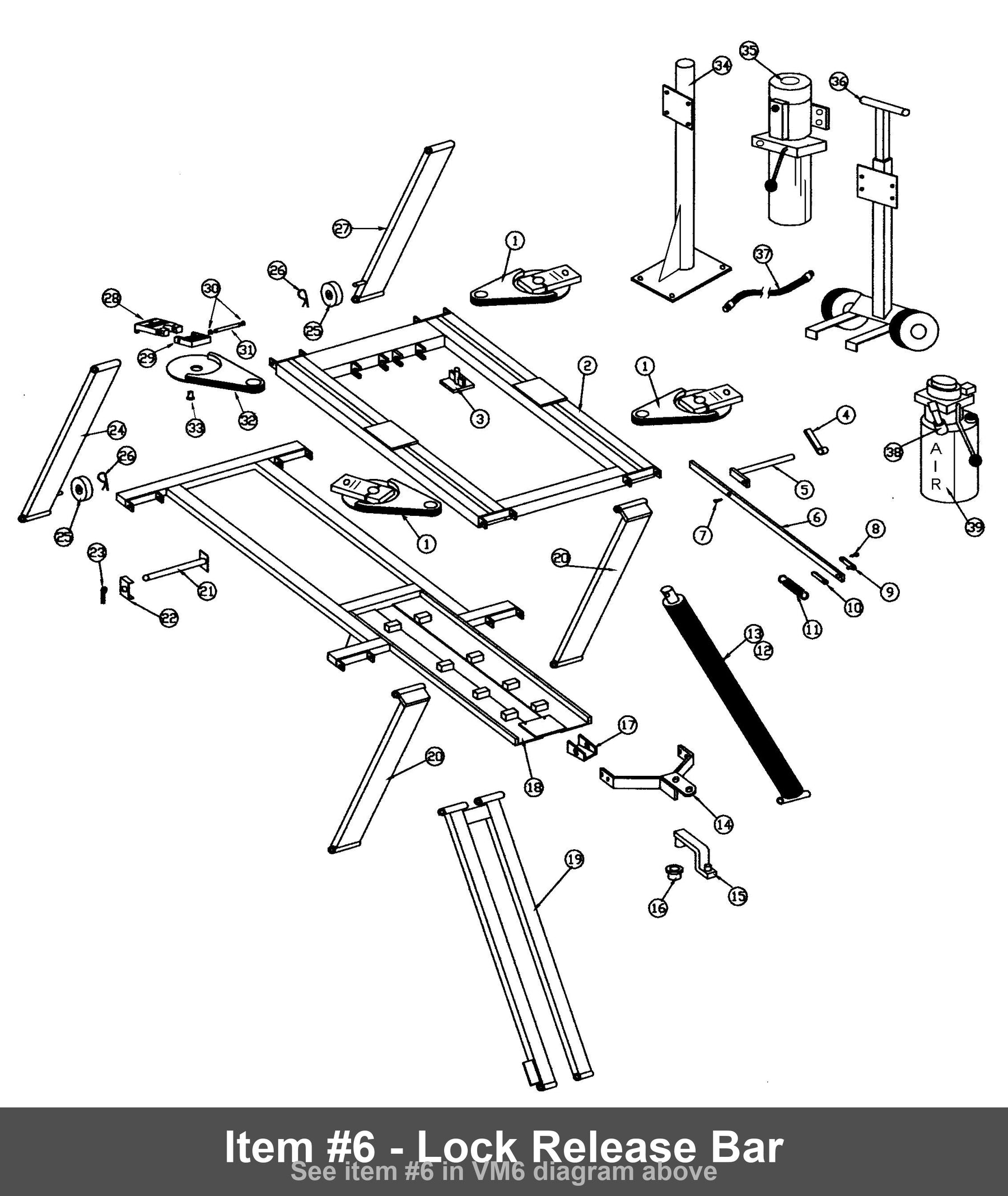 Item #6 - Lock Release Bar