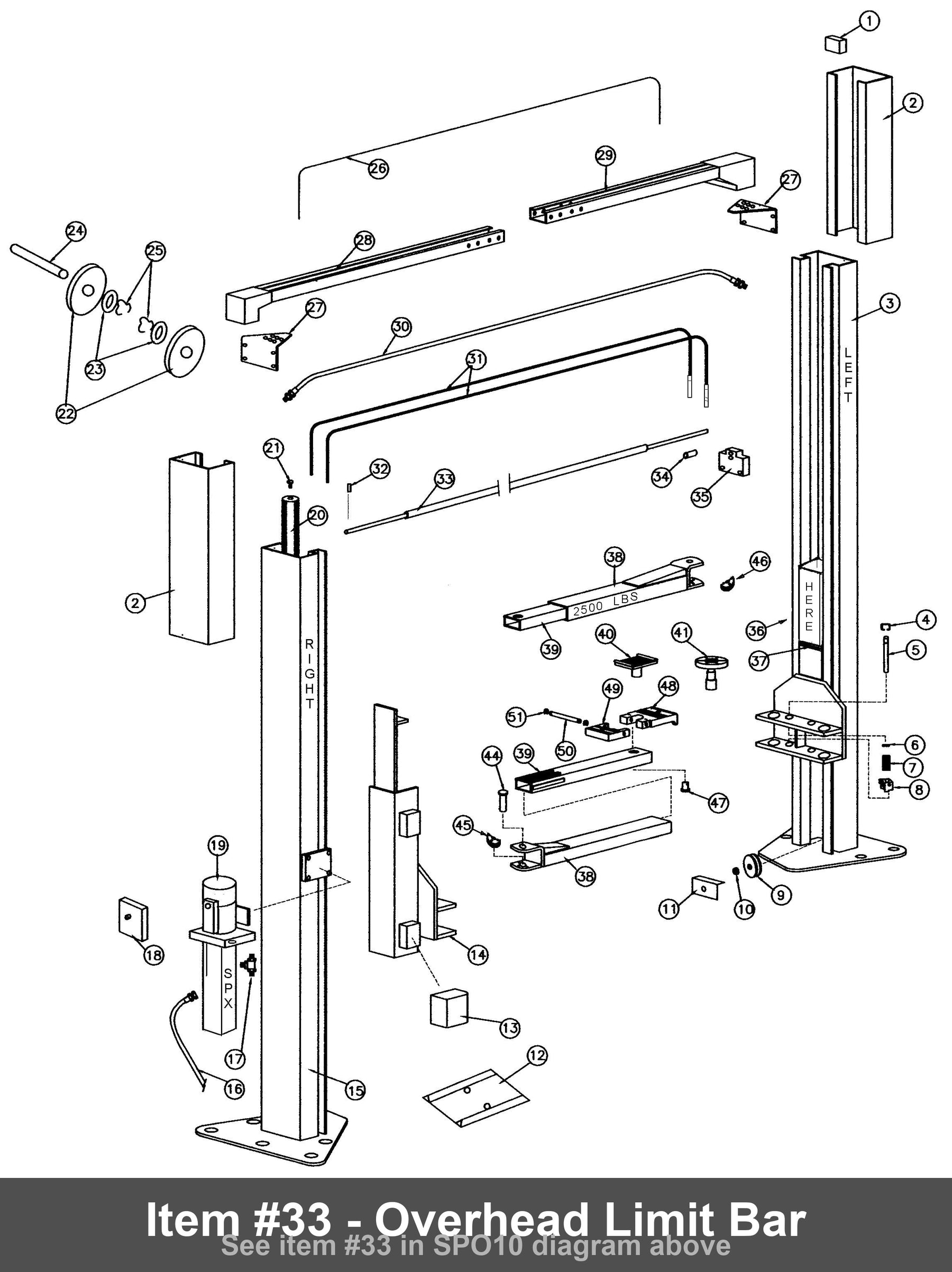 Item #33 - Overhead Limit Bar