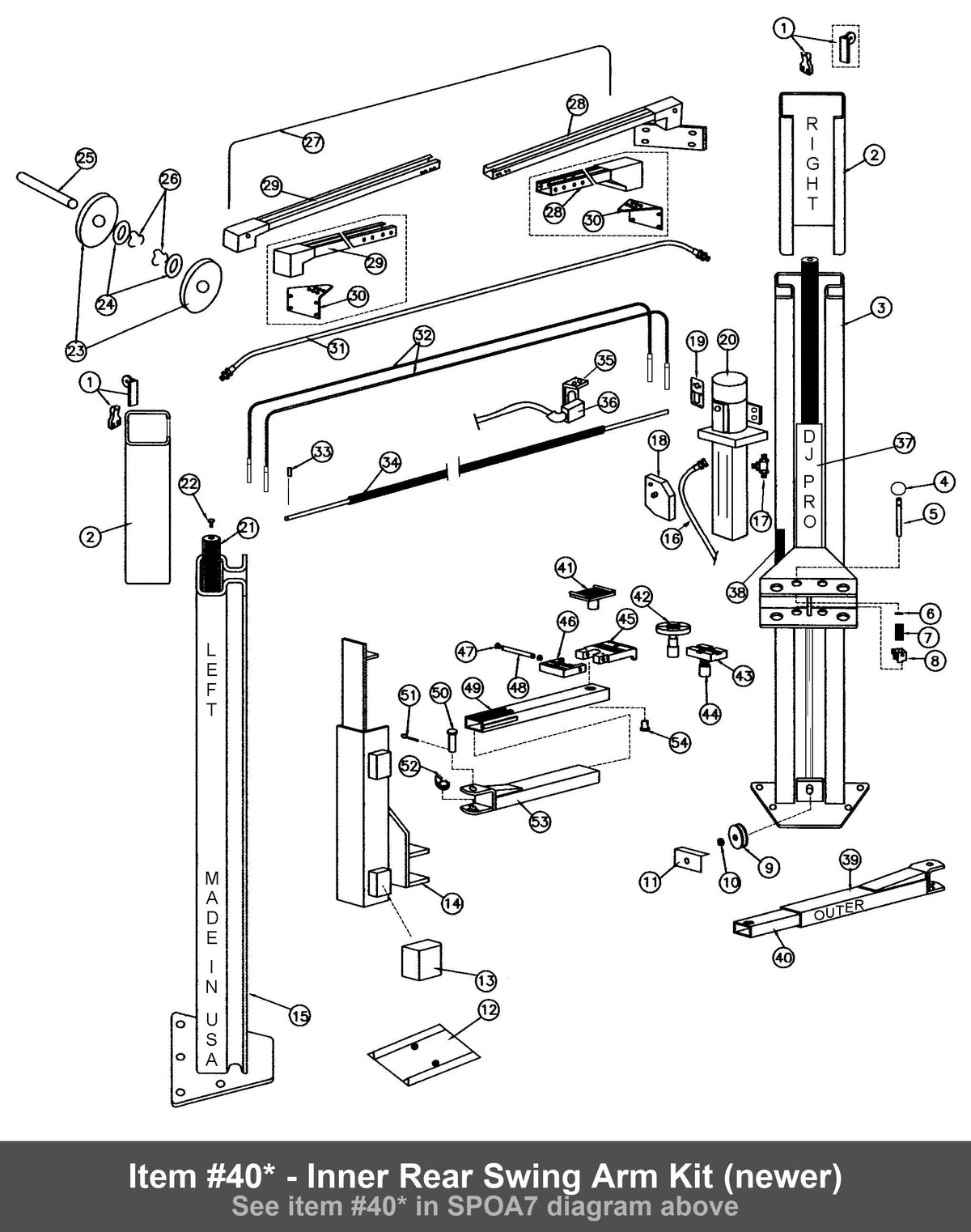 Item #40* - Inner Rear Swing Arm Kit (newer)