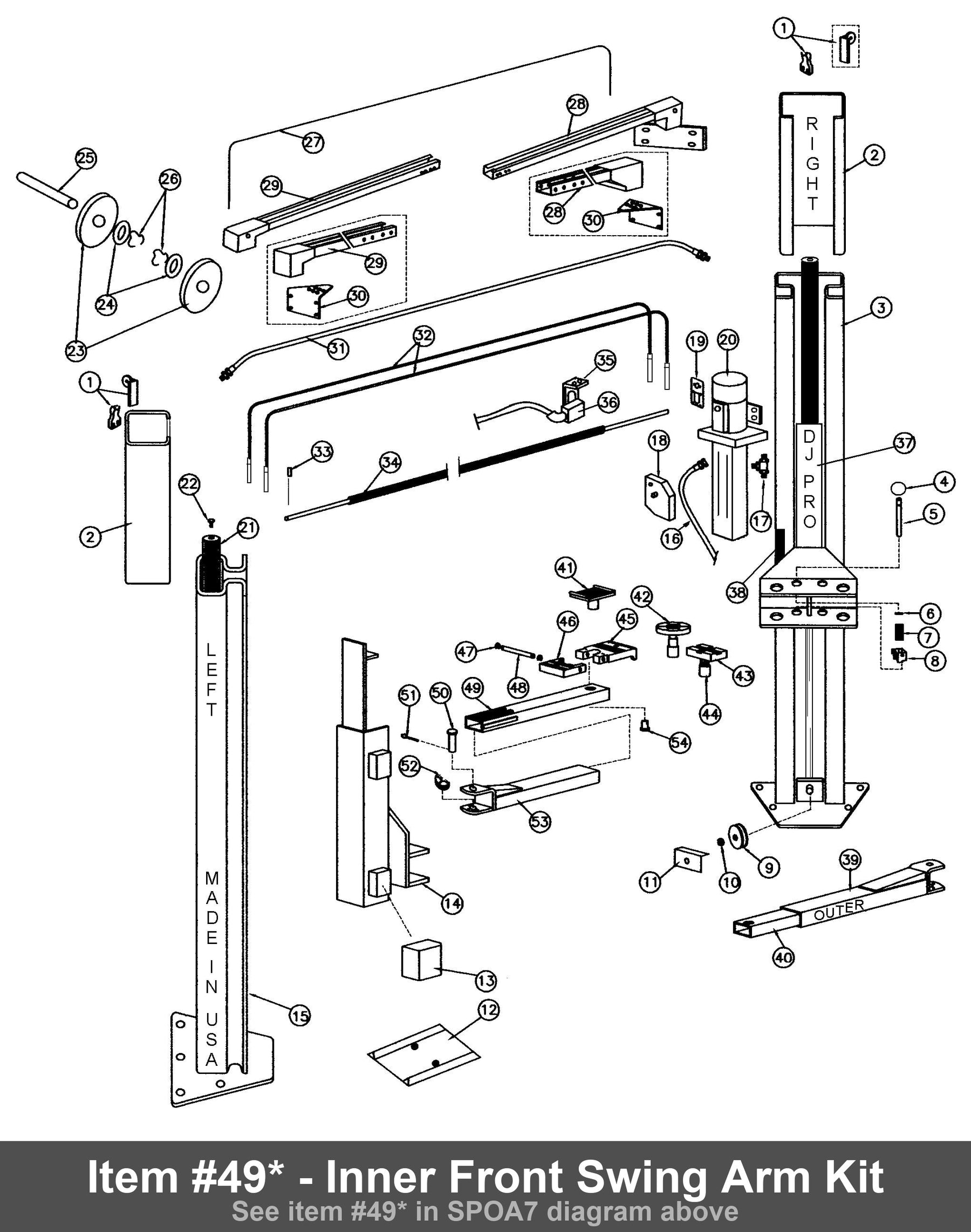 Item #49* - Inner Front Swing Arm Kit