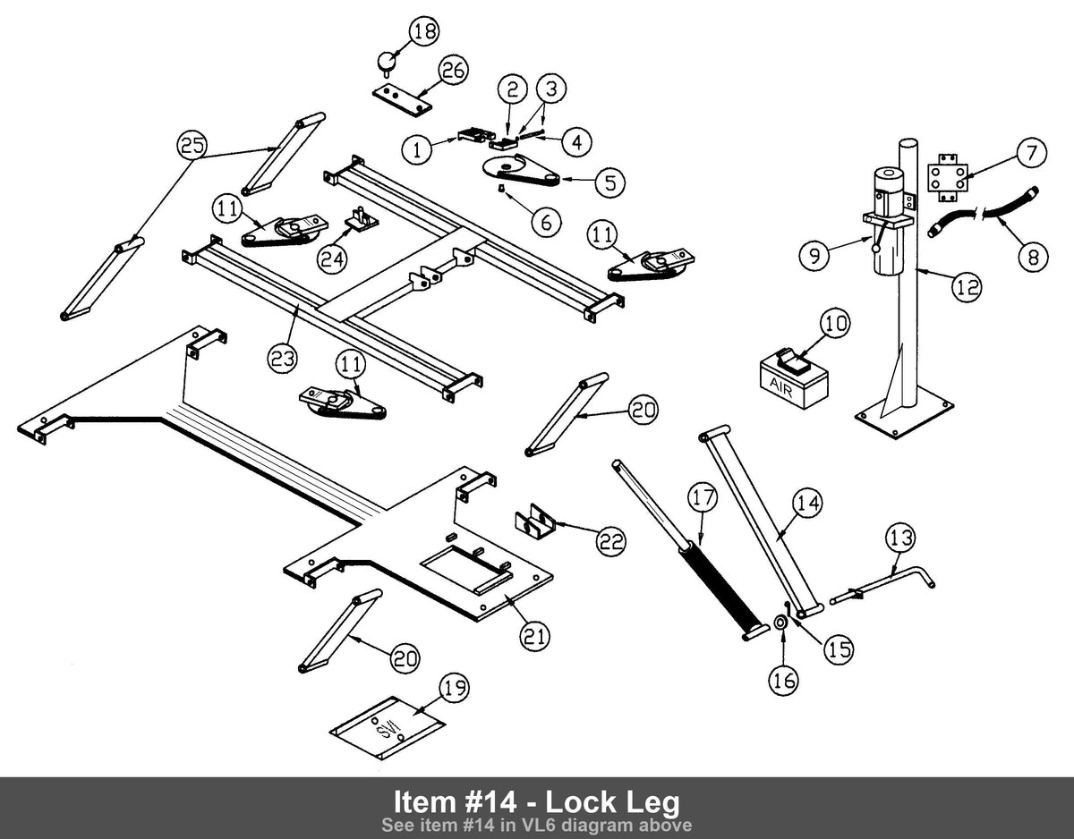 Item #14 - Lock Leg