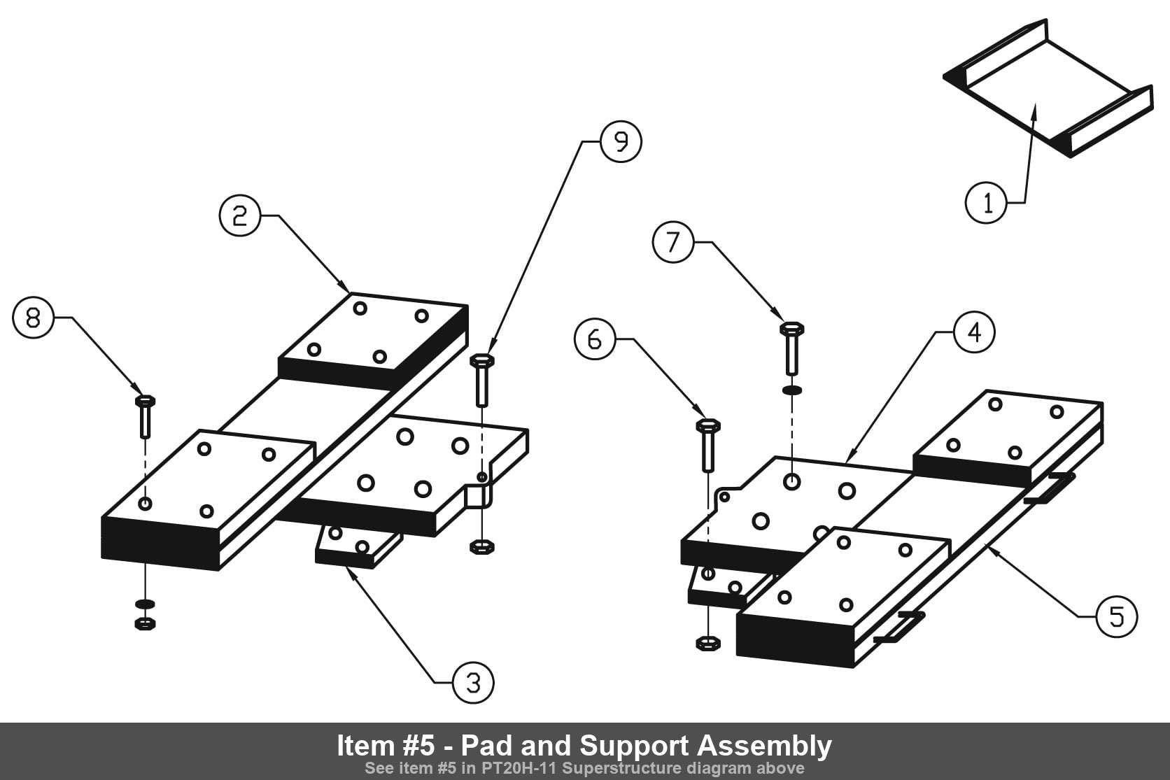 Item #5 - Pad and Support Assembly