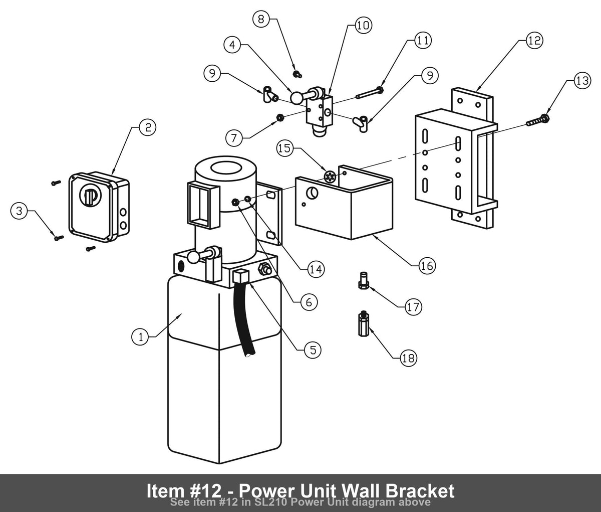 Item #12 - Power Unit Wall Bracket
