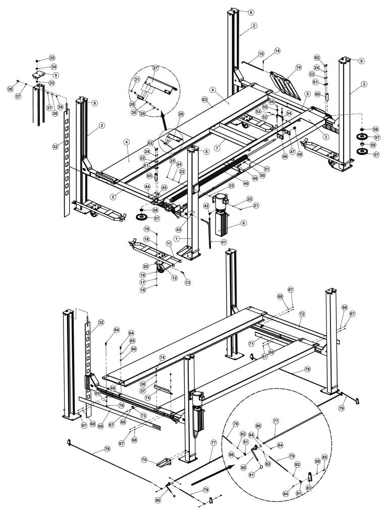 Direct Lift PP9 Plus parts diagram — this part is item 10 (Full Breakdown)