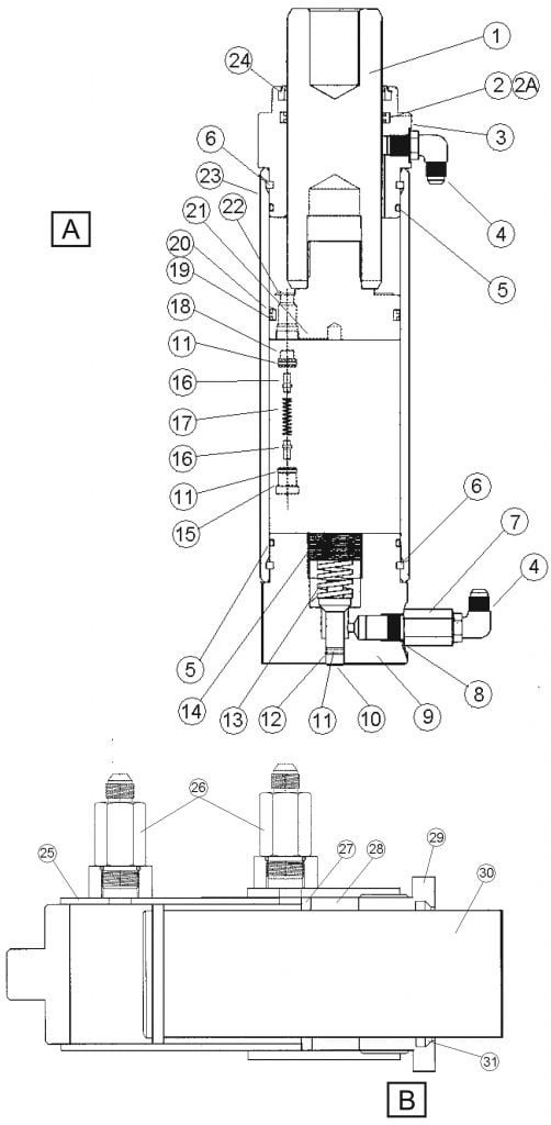 Mohawk System 1A parts diagram — this part is item 26 (Cylinders)