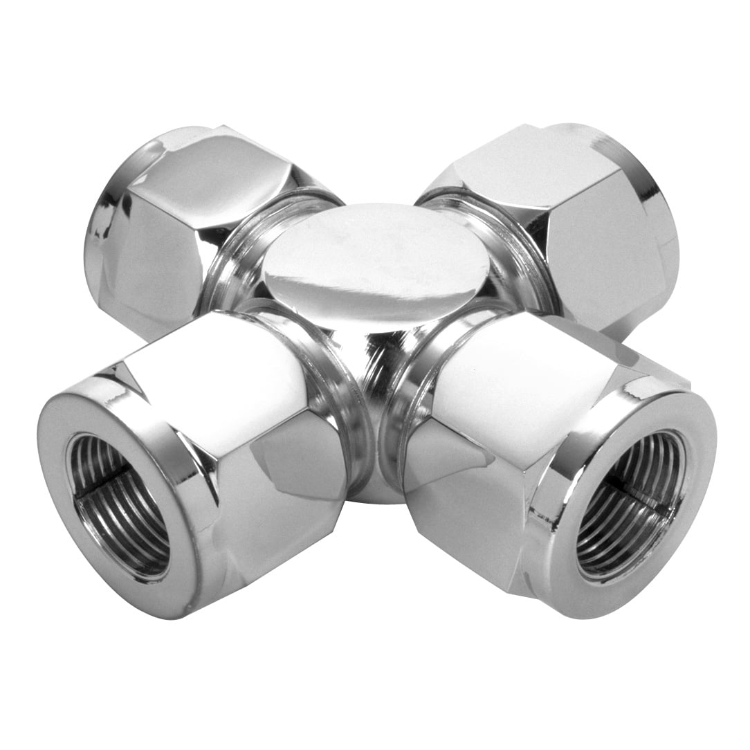LENZ 850-12-12-12-12 Tube Cross, 3/4 Tube End - All Openings