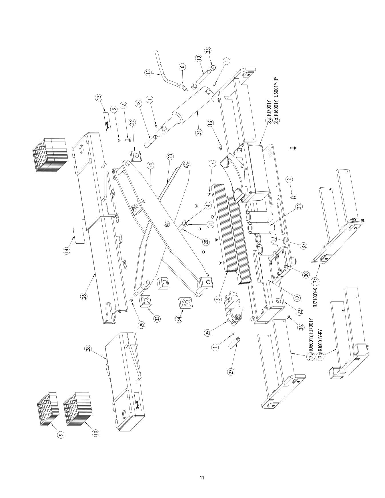 Rotary RJ6100YM parts diagram — this part is item 33 (Parts Breakdown)